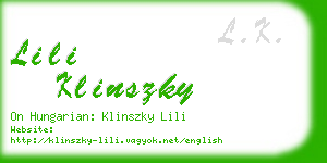 lili klinszky business card